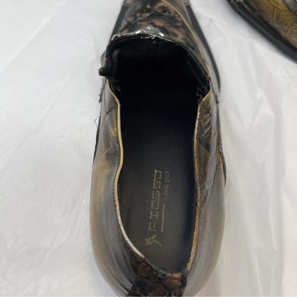 Fiesso by Aurelio Garcia Men Sz 12 Steampunk Floral Goth Spike Metal Tip Loafer